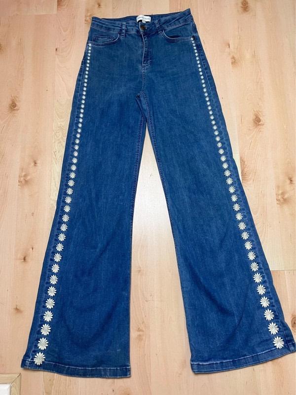 Fabienne Chapot wide leg jeans, bloemetjes maat 25/XS, Blauw, Ophalen of Verzenden, Zo goed als nieuw, Fabienne Chapot