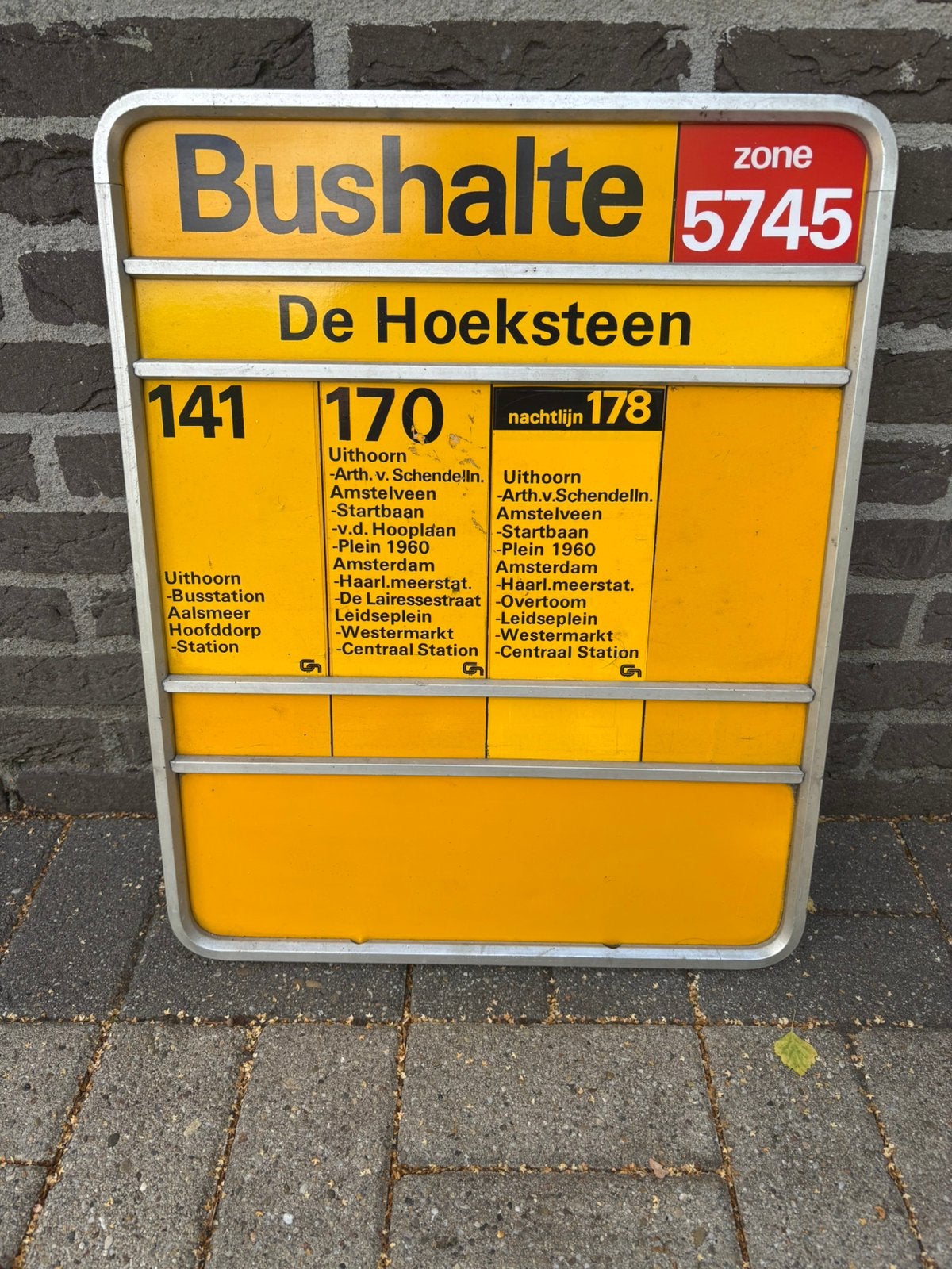 Bushalte CN, haltebord Uithoorn jaren 70/80, Ophalen of Verzenden, Bus of Metro