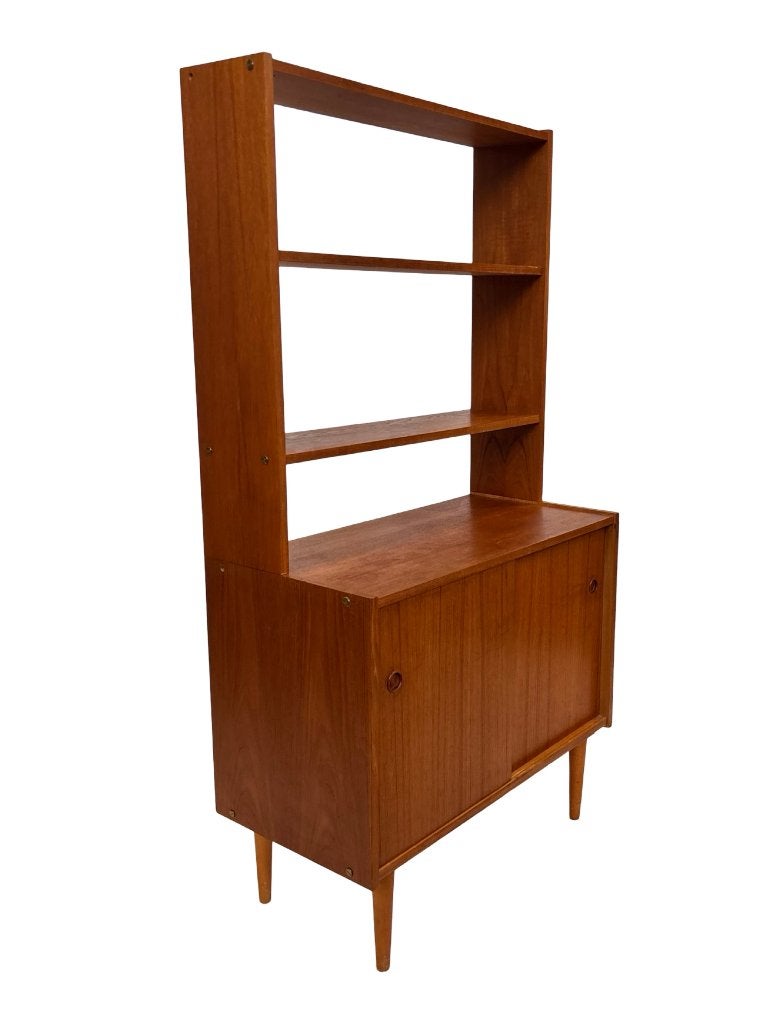 Vintage boekenkast wandkast teak fineer jaren 60 design, Ophalen, Met plank(en), Gebruikt, Vintage boekenkast