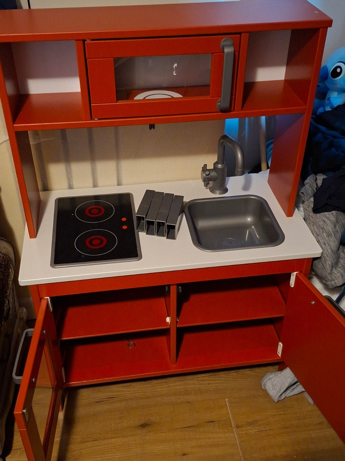IKEA DUKTIG speelkeuken rood., Ophalen, Gebruikt
