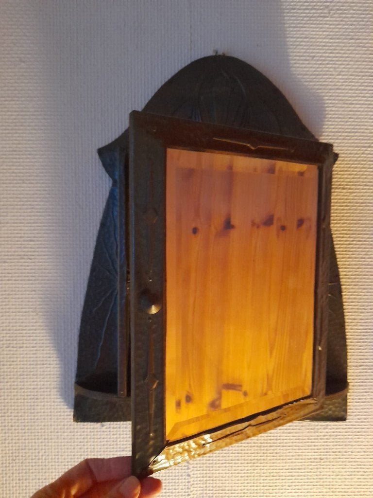 Antiek borstelkastje, Antiek en Kunst, Antiek | Spiegels, Ophalen, Overige vormen, Minder dan 50 cm