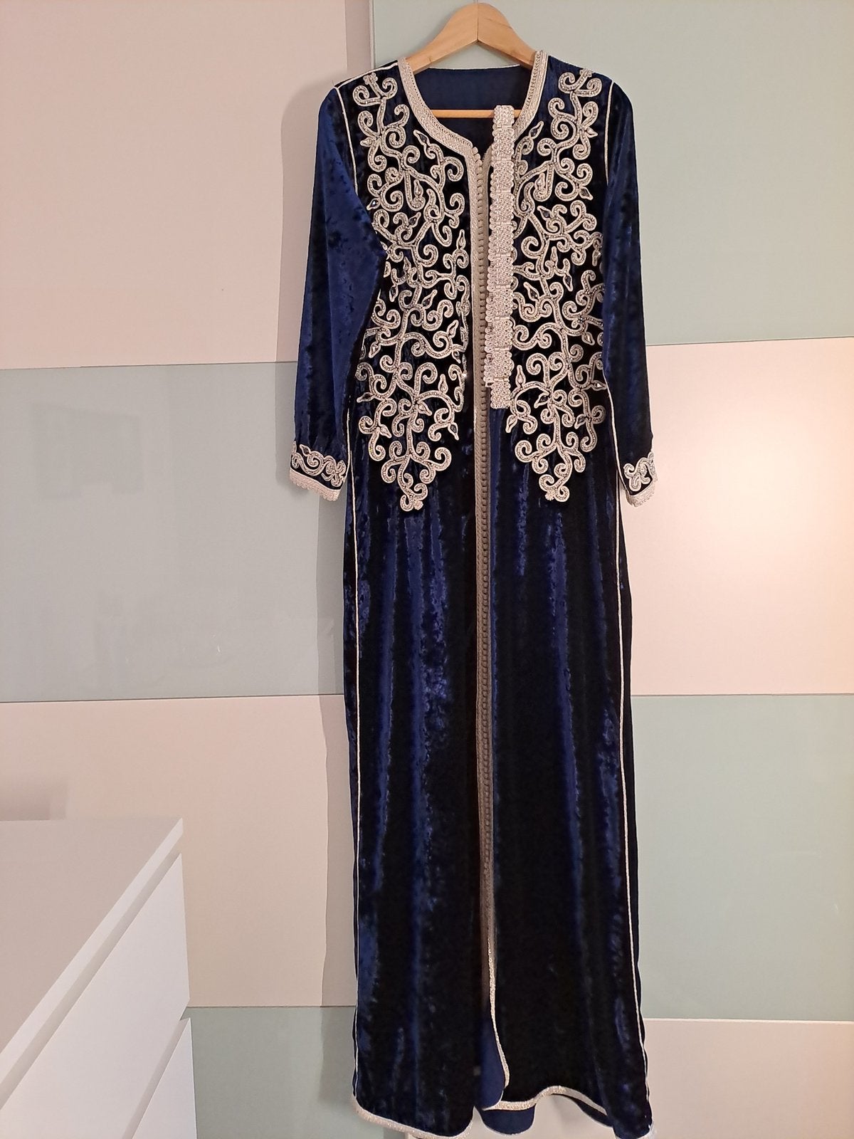 Kaftan Caftan Takchita, Maat 38/40 (M), Overige typen, Blauw, Ophalen of Verzenden