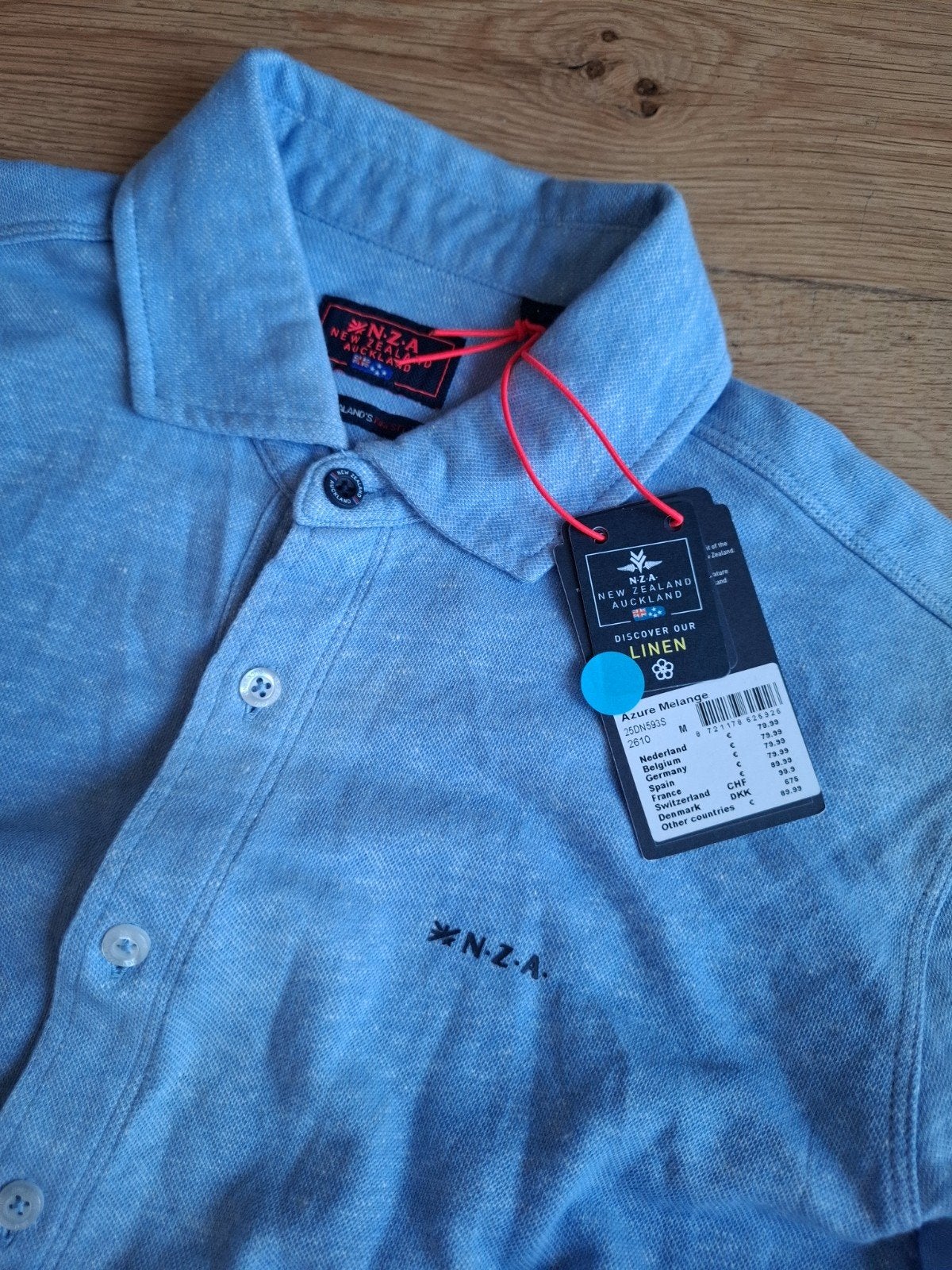 NZA overhemd korte mouw maat M blouse poloshirt, Blauw, Nieuw, NZA, Halswijdte 39/40 (M)