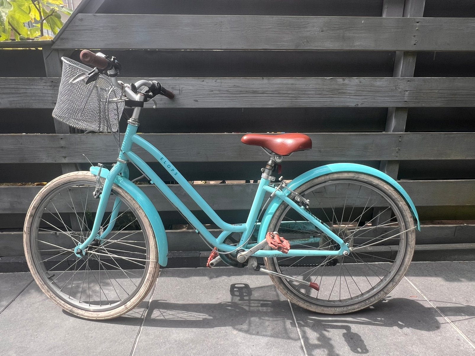 BTWIN Stadsfiets kind 24 inch 9-12 jaar Elops blauw, Minder dan 10 versnellingen, Zo goed als nieuw, Minder dan 47 cm, Ophalen