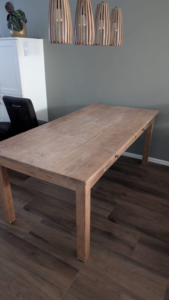 Teak: Dressoir, tv-kast, salontafel, eettafel en 4 stoelen., Ophalen, Gebruikt