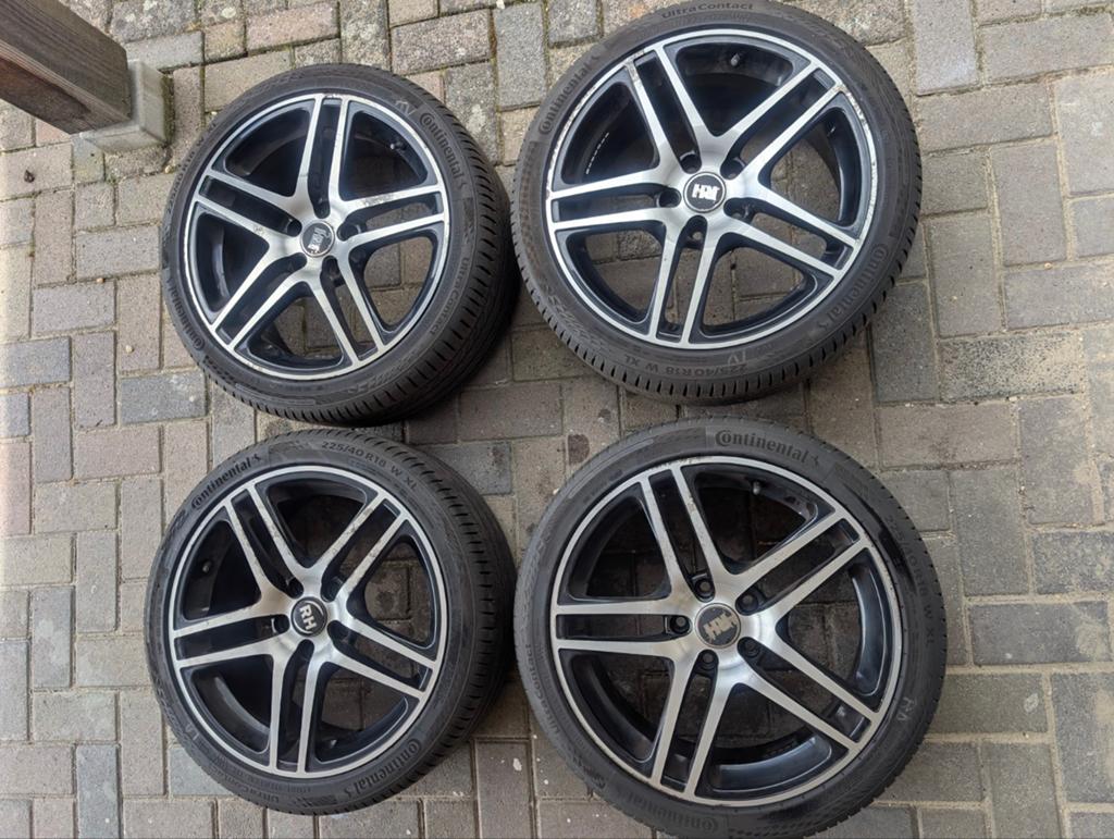 RH velgen & Continental UltraContact zomerbanden 225/40 R18, Auto-onderdelen, Banden en Velgen, Ophalen, 18 inch, Gebruikt, Banden en Velgen
