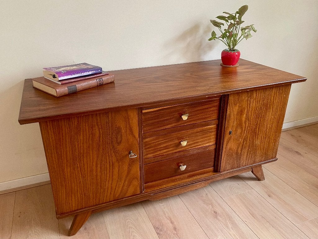 Elegant palissander Mid-Century Modern dressoir / lowboard, Gebruikt, 100 tot 150 cm, Ophalen of Verzenden, Mid Century Modern / Scandinavisch