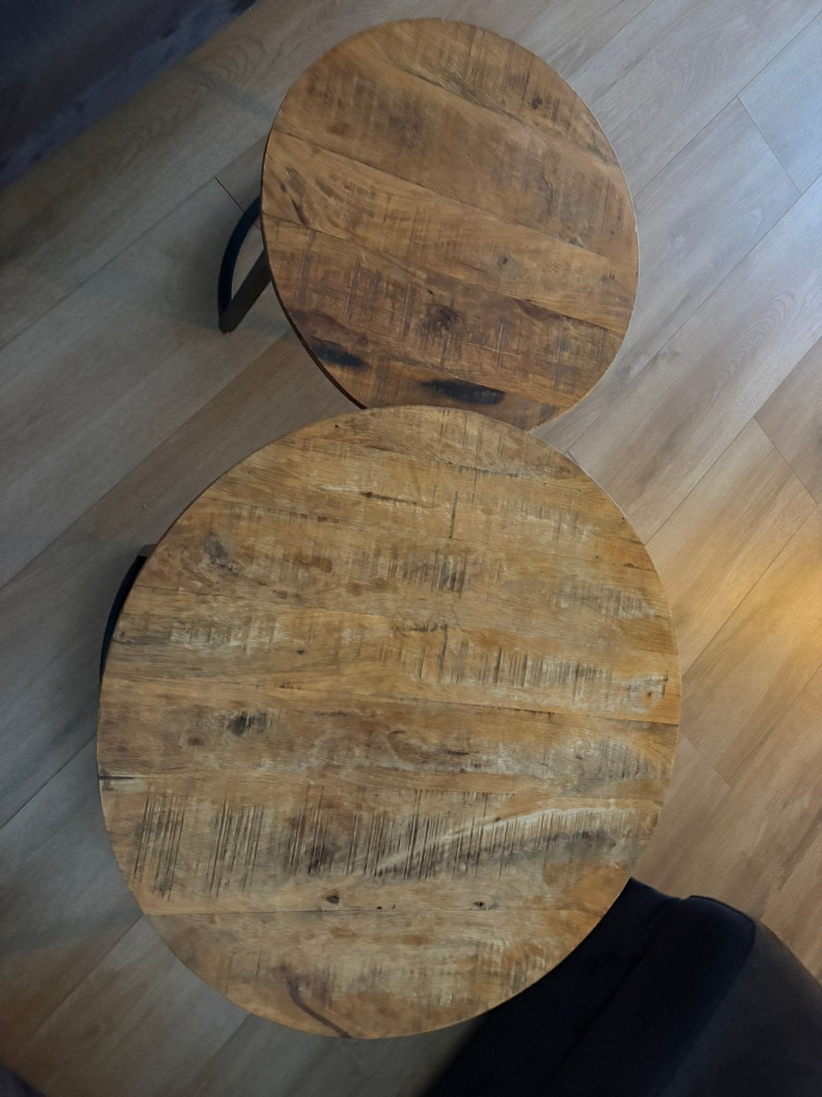 Mango houten salon tafels, Ophalen, Zo goed als nieuw, Hout