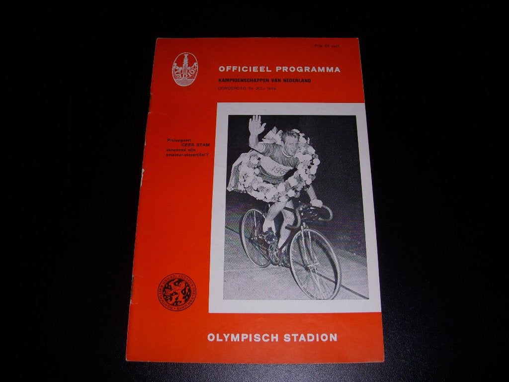 Programma Kampioenschappen van Nederland Baanwielrennen 1969, Verzamelen, Ophalen of Verzenden, Gebruikt, Overige sporten, Boek of Tijdschrift