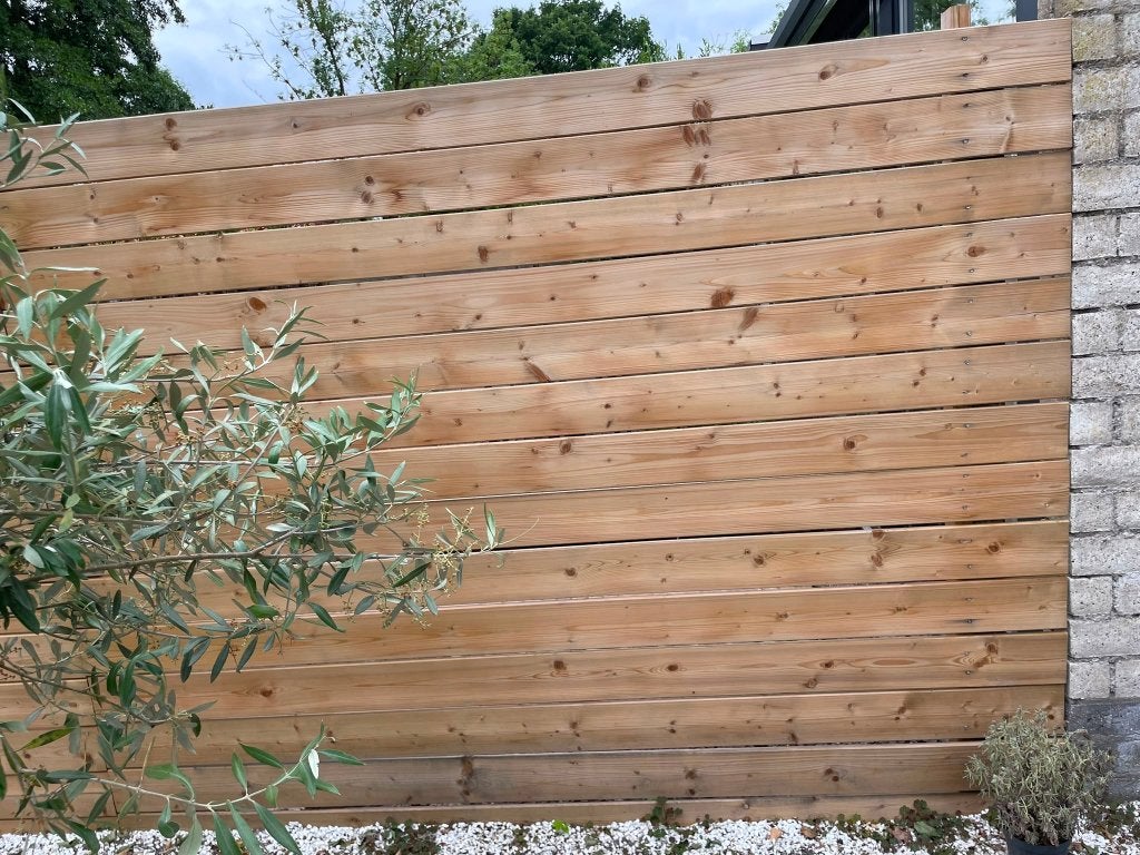 Te koop houten schutting, Ophalen, 1 tot 2 meter, Minder dan 3 meter, Zo goed als nieuw