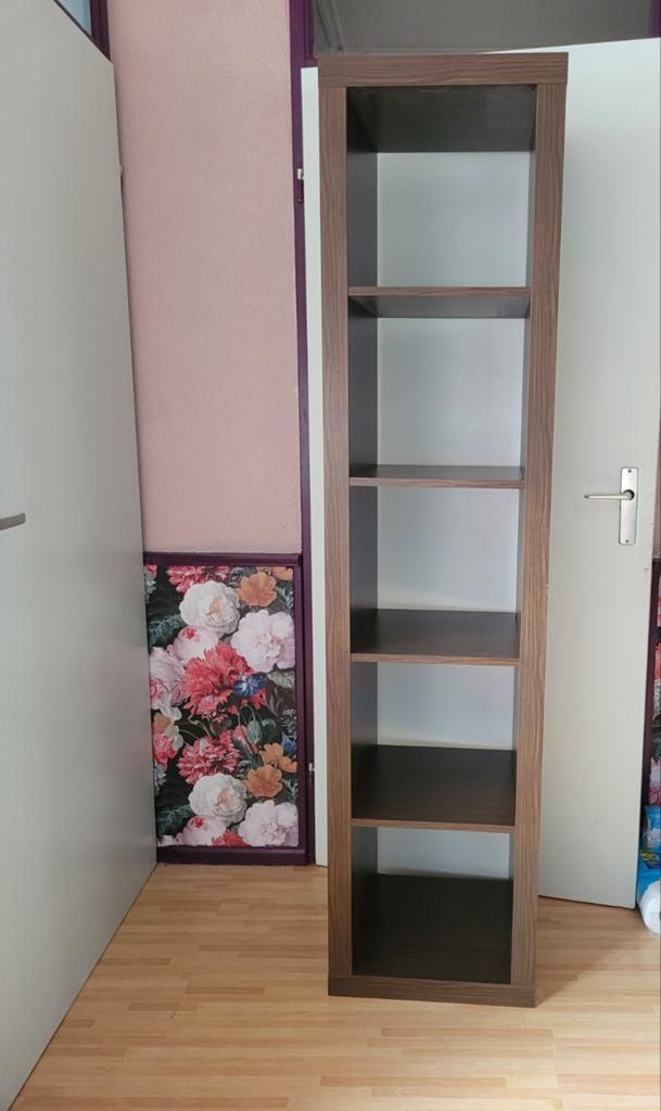 IKEA Expedit Vakkenkast 5x1 - Donkerbruin, Huis en Inrichting, Kasten | Boekenkasten, Met plank(en), Minder dan 50 cm, Gebruikt