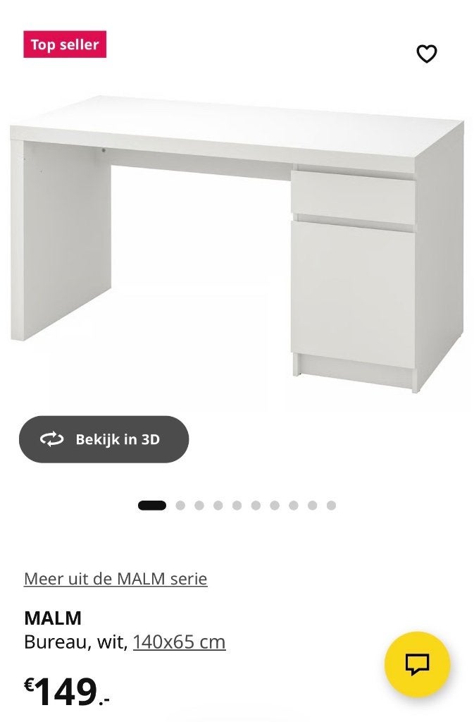 Bureau ikea, Huis en Inrichting, Bureaus, Ophalen, Met lades, Gebruikt, Hout
