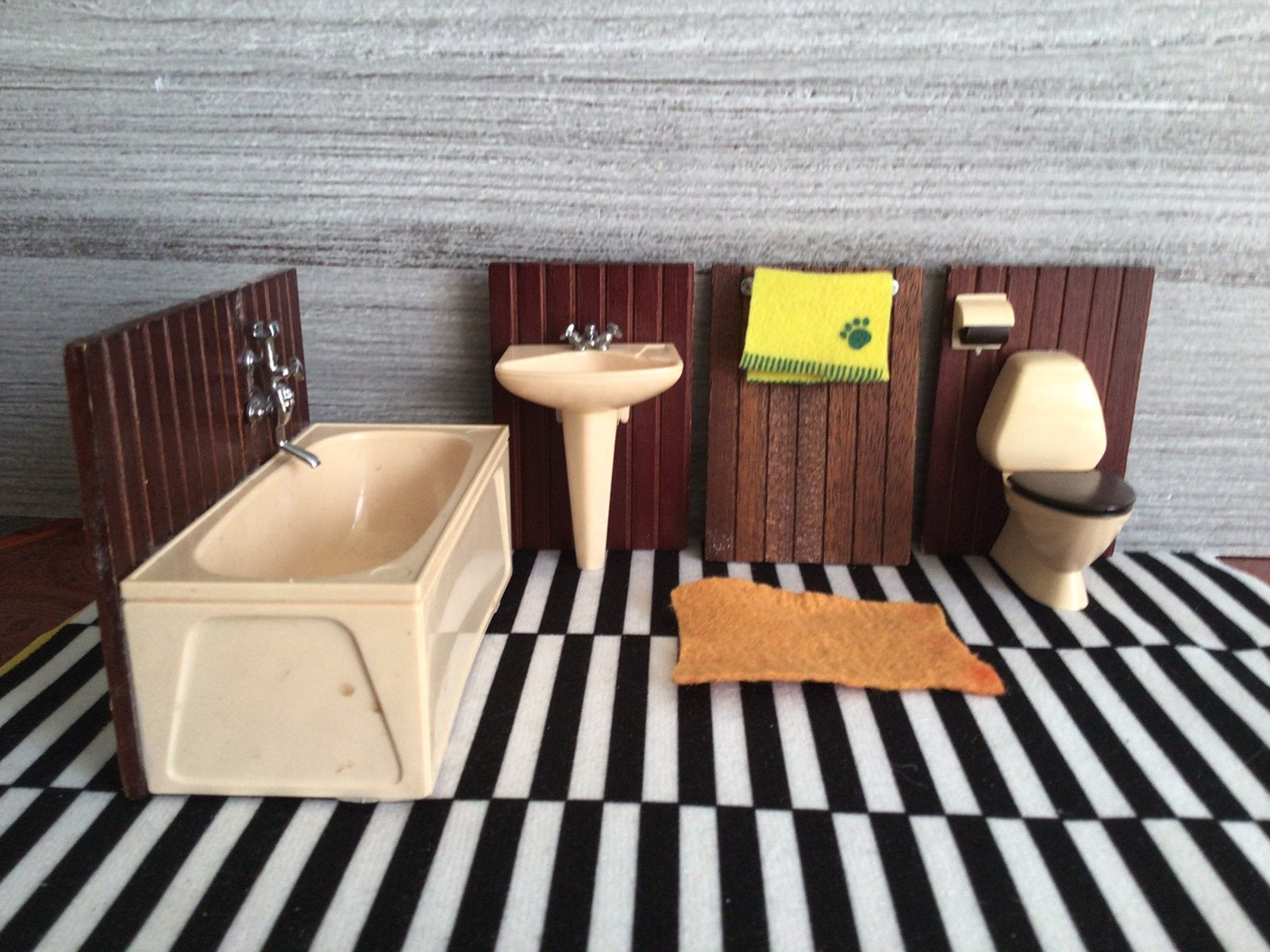 Vintage Lundby complete badkamer, Ophalen of Verzenden, Gebruikt, Poppenhuis