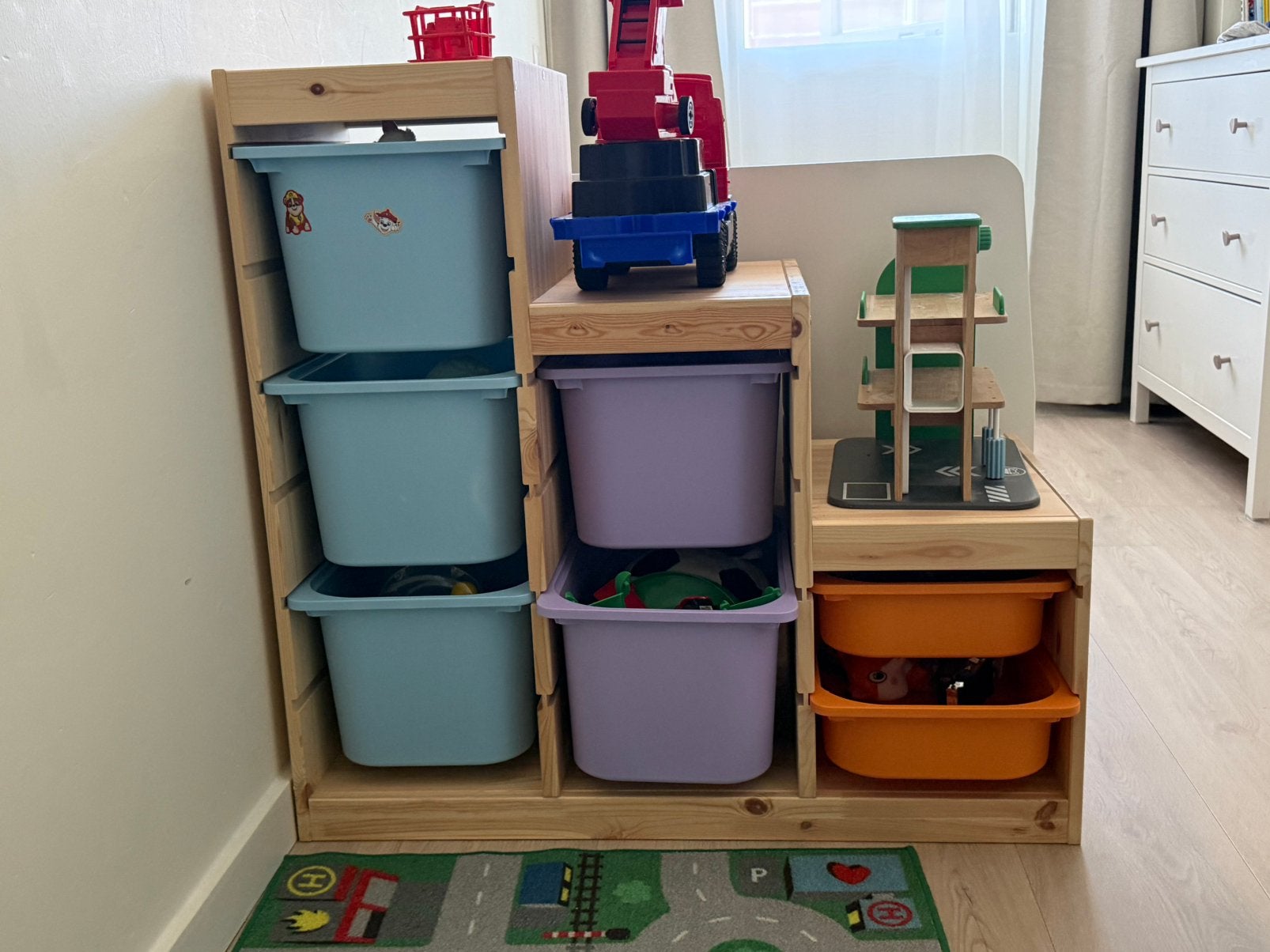 Ikea trofast incl bakken, Ophalen, Minder dan 50 cm, 5 laden of meer, Zo goed als nieuw