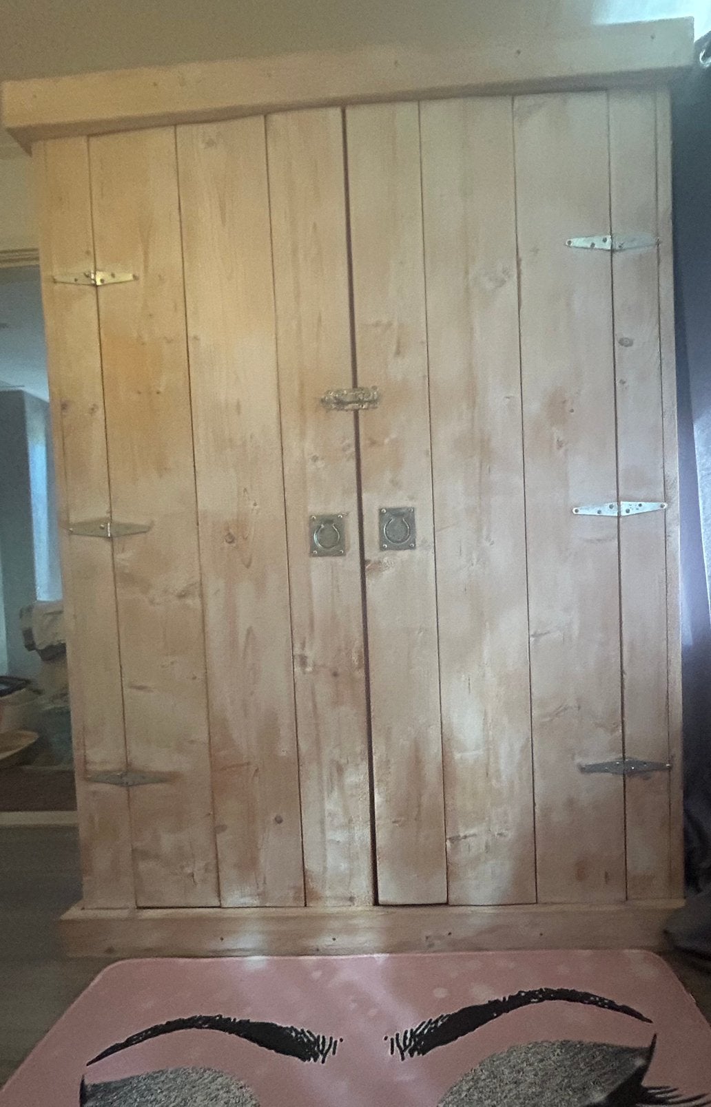 Kledingkast van steigerhout met hang/leggedeelte, Huis en Inrichting, Kasten | Kledingkasten, Ophalen, 50 tot 75 cm, 50 tot 100 cm