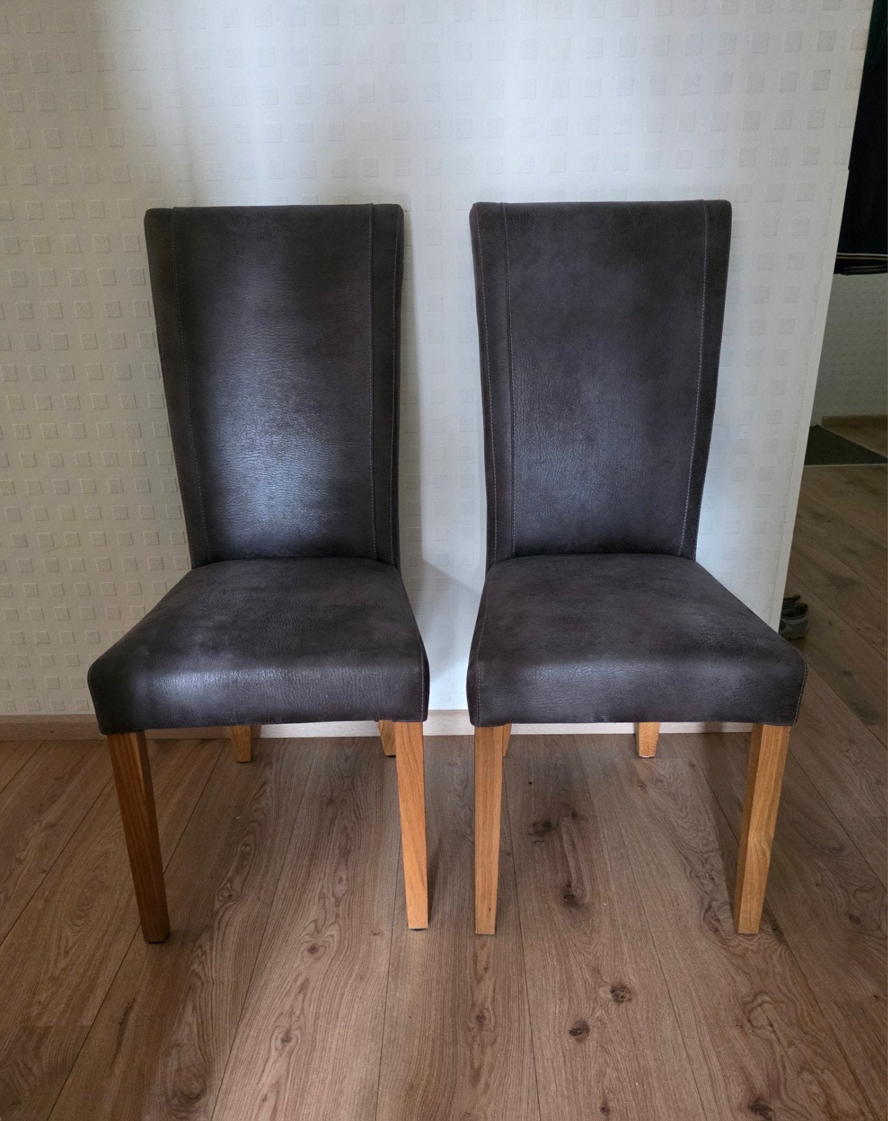 2 eetkamerstoelen eetkamer stoelen stoel grijs antraciet, Ophalen, Grijs