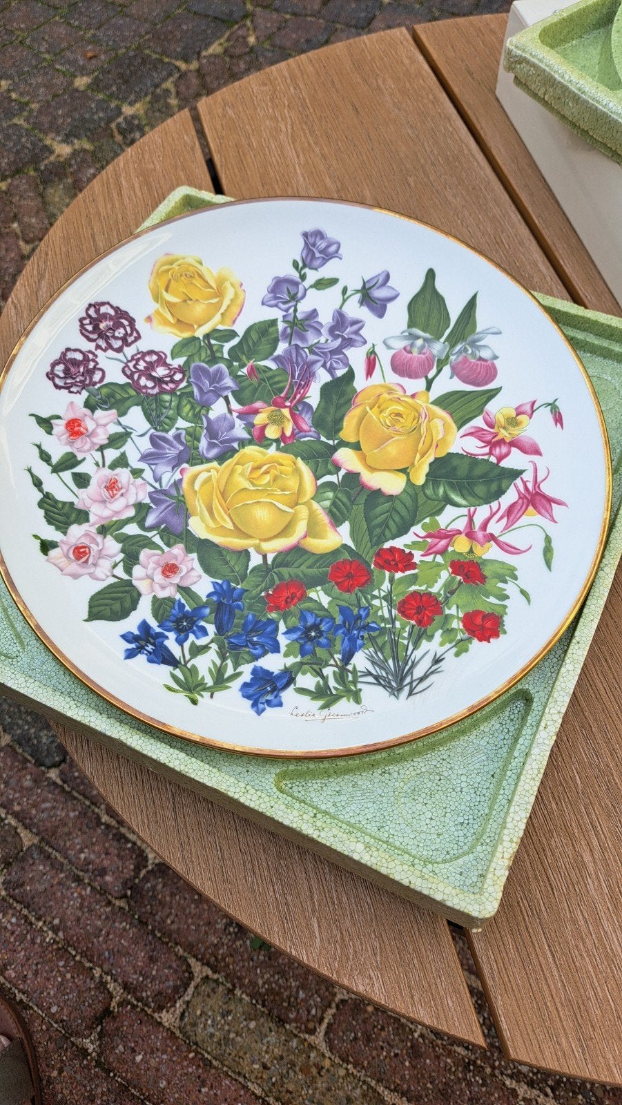 Franklin Porcelain 'Flowers of the Year' bord - Juni, Ophalen of Verzenden