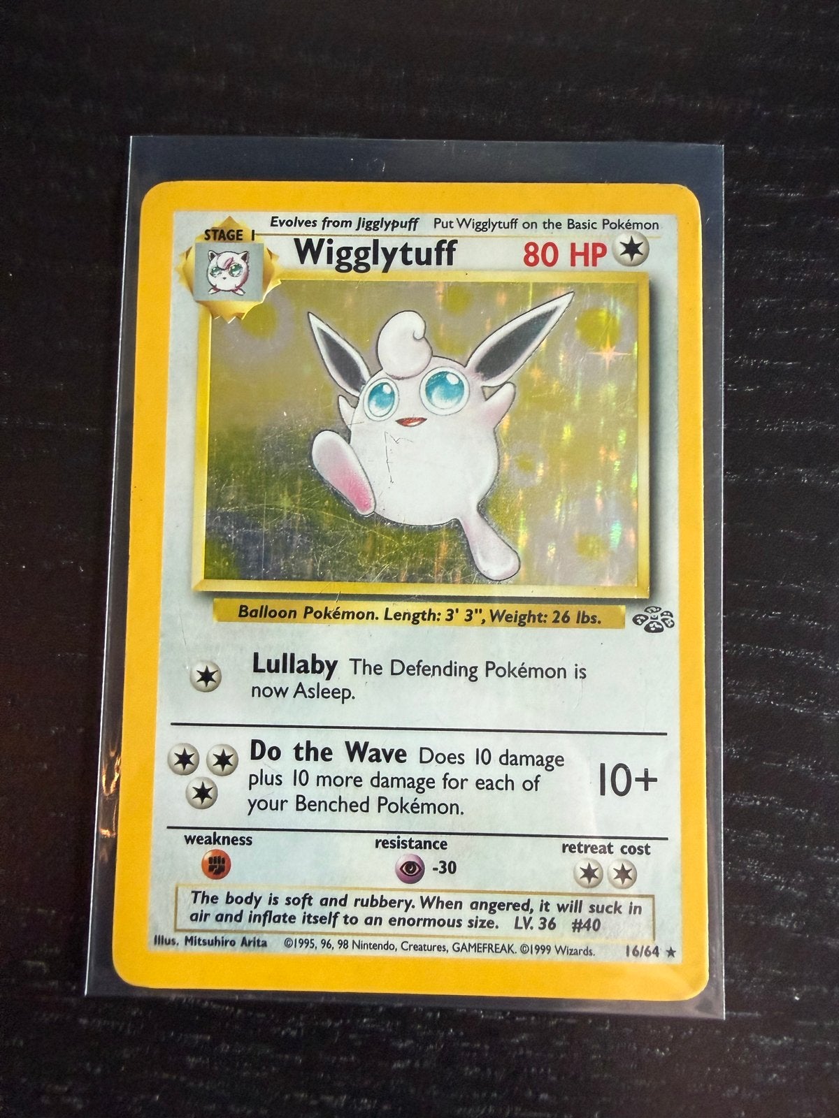 Wigglytuff Pokémon kaart (Jungle Set 16/64) - Holo, Ophalen of Verzenden, Gebruikt, Losse kaart, Foil