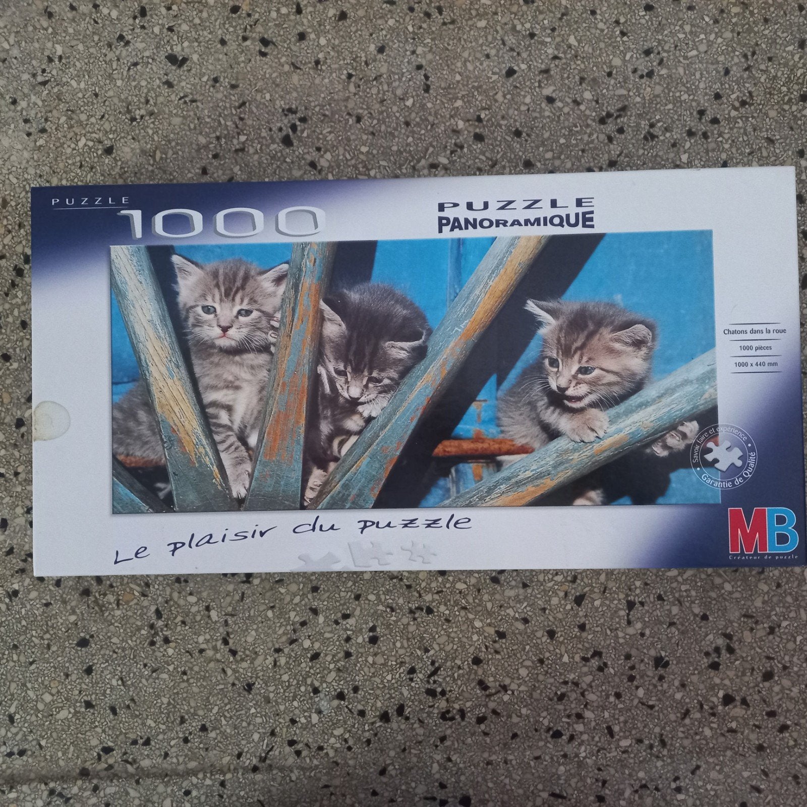 MB Panoramische Legpuzzel 1000 Stukjes - Kittens, Ophalen of Verzenden, 500 t/m 1500 stukjes, Gebruikt, Legpuzzel