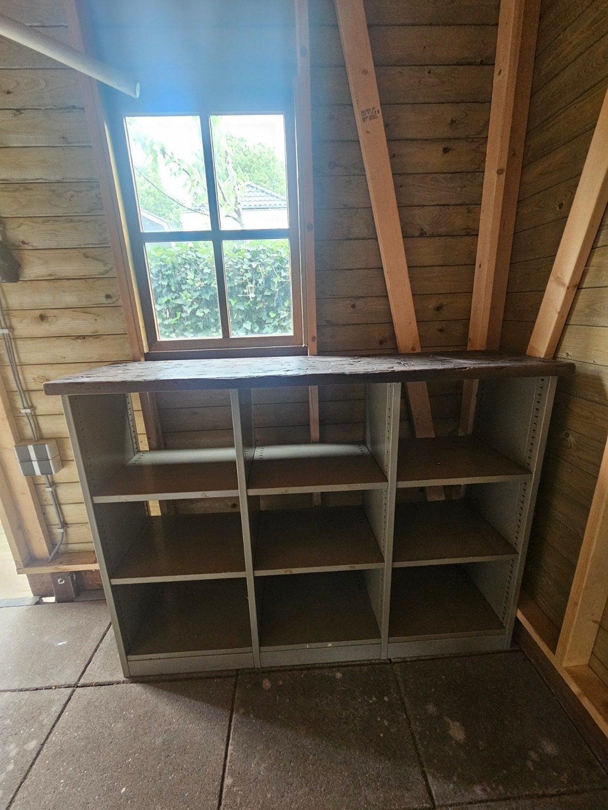 Vintage metalen kast Van Dijk & Ko - 157x117x40 cm, Met plank(en), Gebruikt, 100 tot 150 cm, 100 tot 150 cm