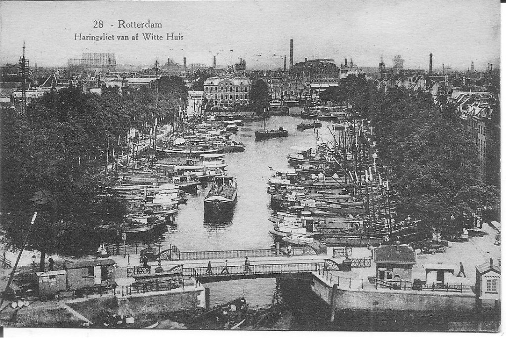 Oude ansichtkaart Rotterdam Haringvliet v.a. Witte Huis, Ophalen of Verzenden, 1920 tot 1940, Gelopen, Zuid-Holland