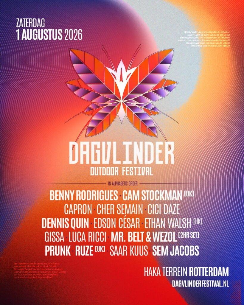 Dagvlinder Outdoor -3x Festival Ticket - ZATERDAG 1 Augustus, Eén persoon