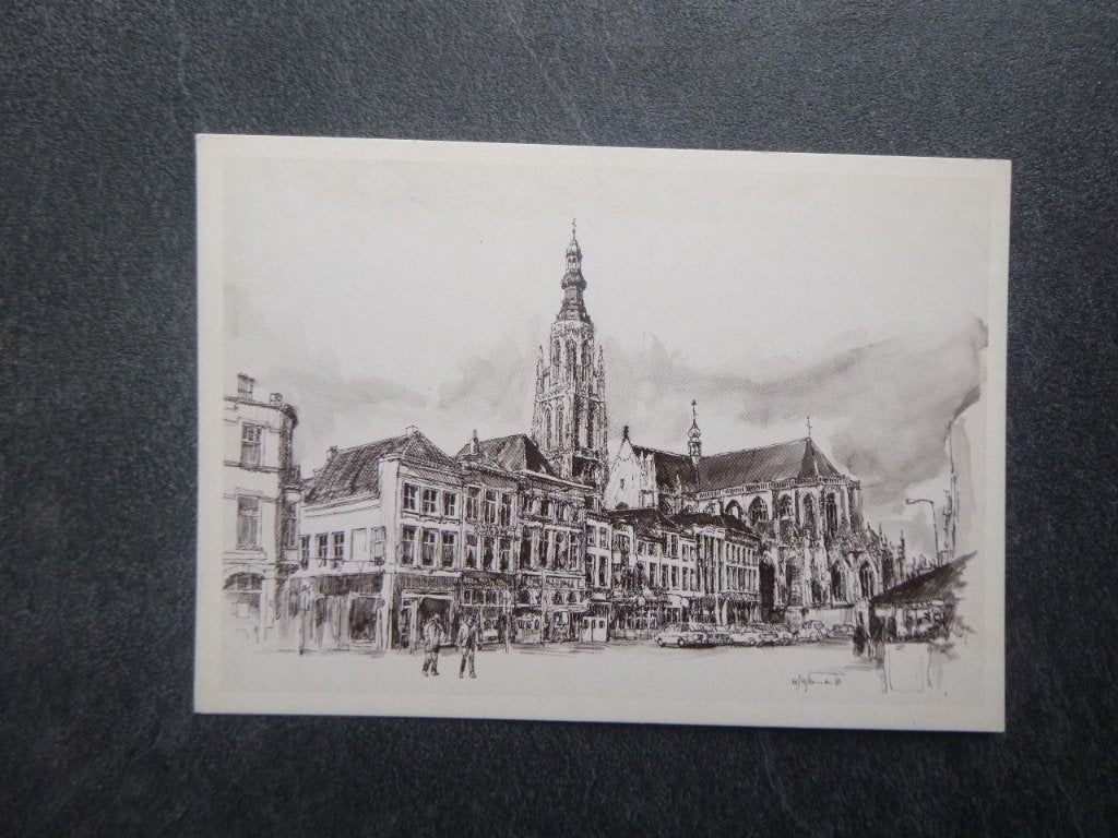 Breda, grote kerk en grote markt   kunst, Verzenden, 1980 tot heden, Ongelopen, Noord-Brabant