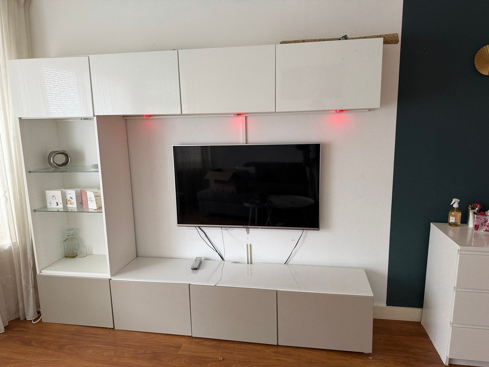 IKEA Besta kast met vitrinekast en tv-meubel, Ophalen, Overige materialen, 250 tot 300 cm, Gebruikt