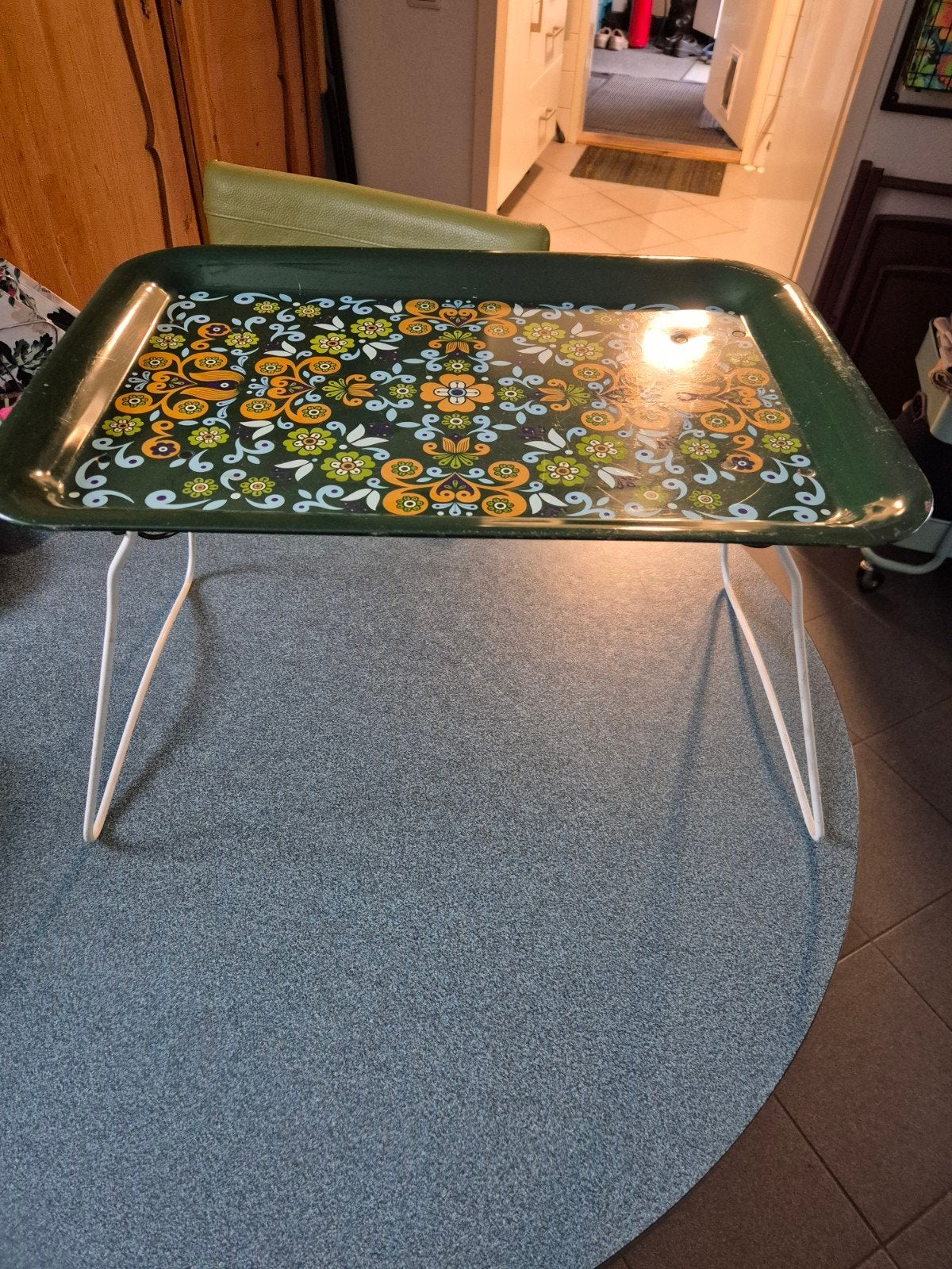 Vintage Worcester Ware dienblad met inklapbare poten, Ophalen of Verzenden
