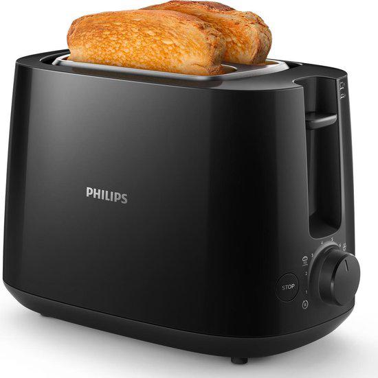 Philips Daily HD2581 Broodrooster Zwart, Ophalen of Verzenden, Zo goed als nieuw, Uitneembare kruimellade
