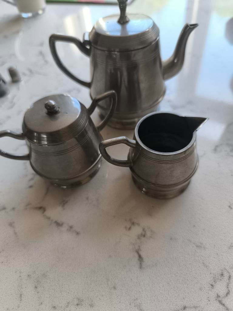 Tinnen theeservies, Ophalen of Verzenden