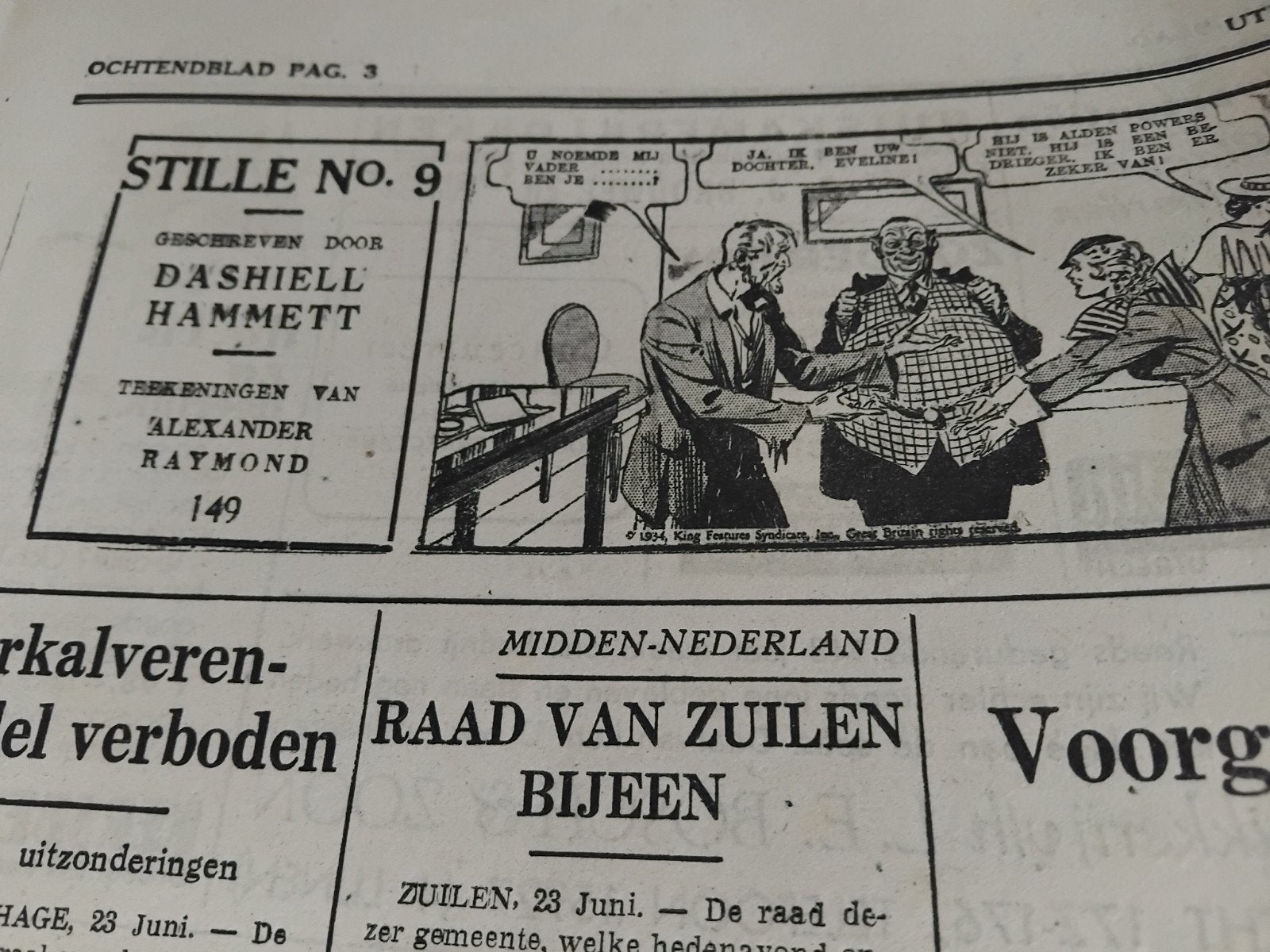 25x Kranten (compl.)strip Alexander Raymond., Ophalen of Verzenden, 1940 tot 1960, Krant