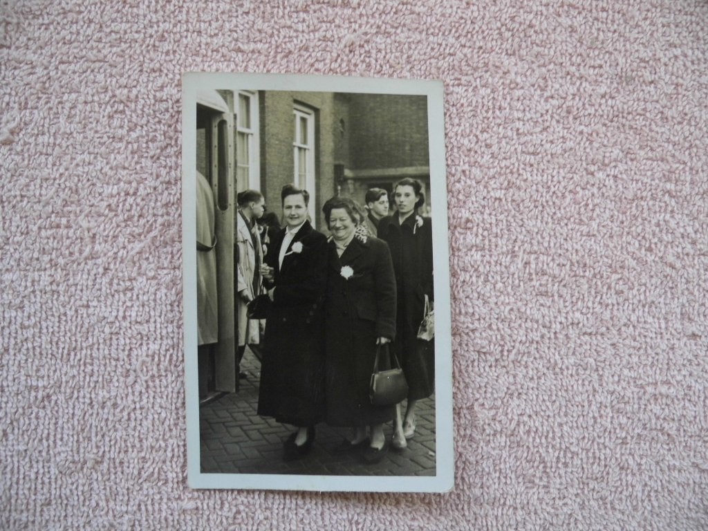 Vintage foto: Tante Dien en Tante Sien, jaren '50, Gebruikt, Foto, Ophalen of Verzenden, 1940 tot 1960