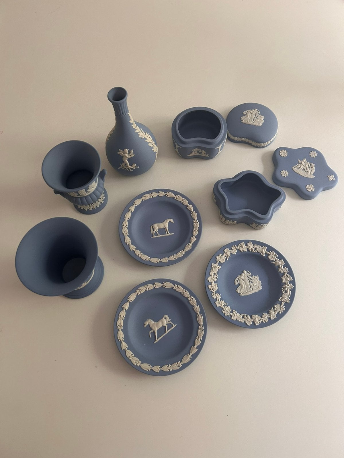 Set Wedgwood Jasperware (Lichtblauw / Wit), Ophalen of Verzenden