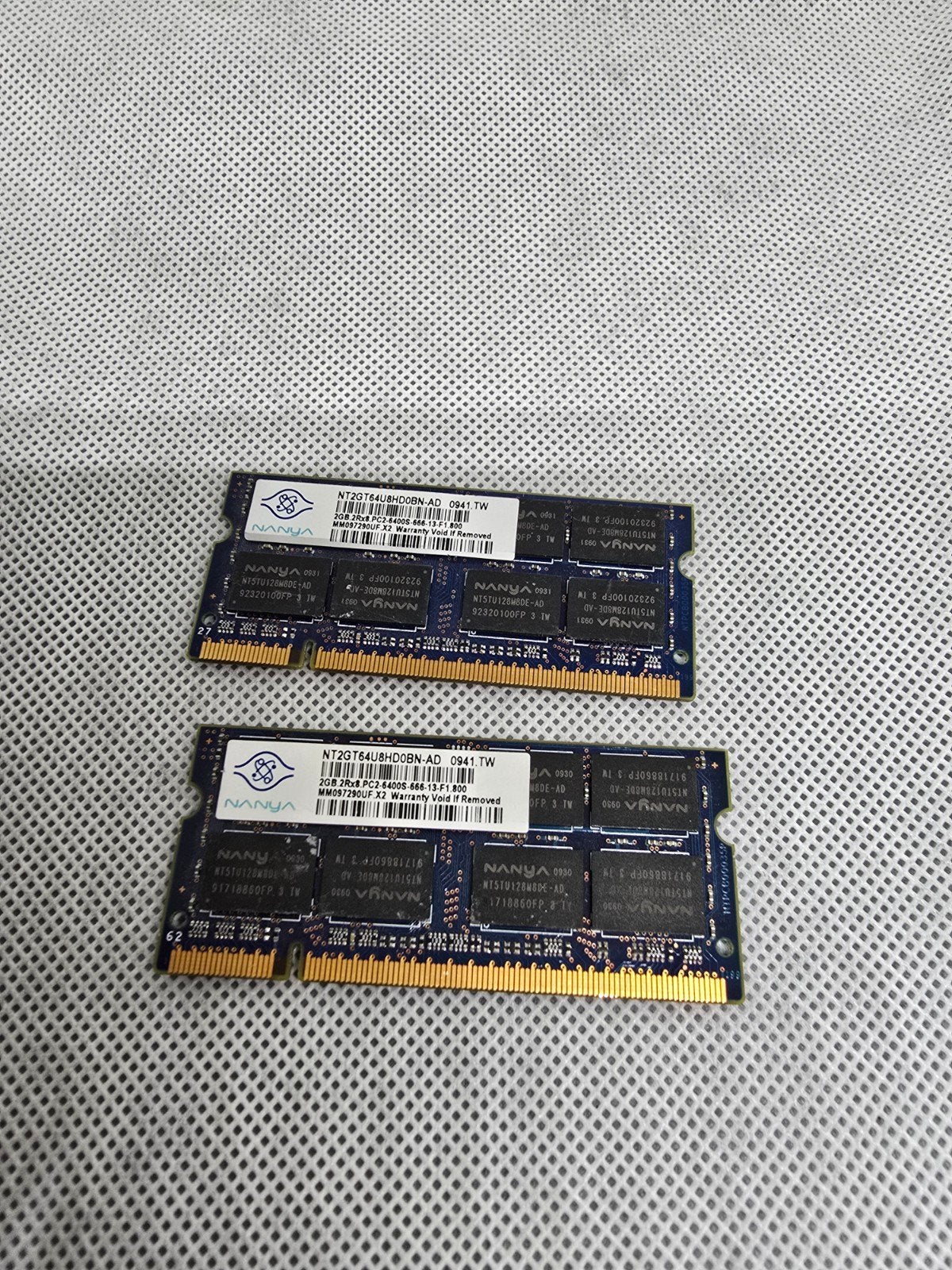 Nanya DDR2 RAM Geheugen 2x 2GB voor Laptop, Computers en Software, RAM geheugen, Gebruikt, Ophalen of Verzenden, DDR2, 2 GB