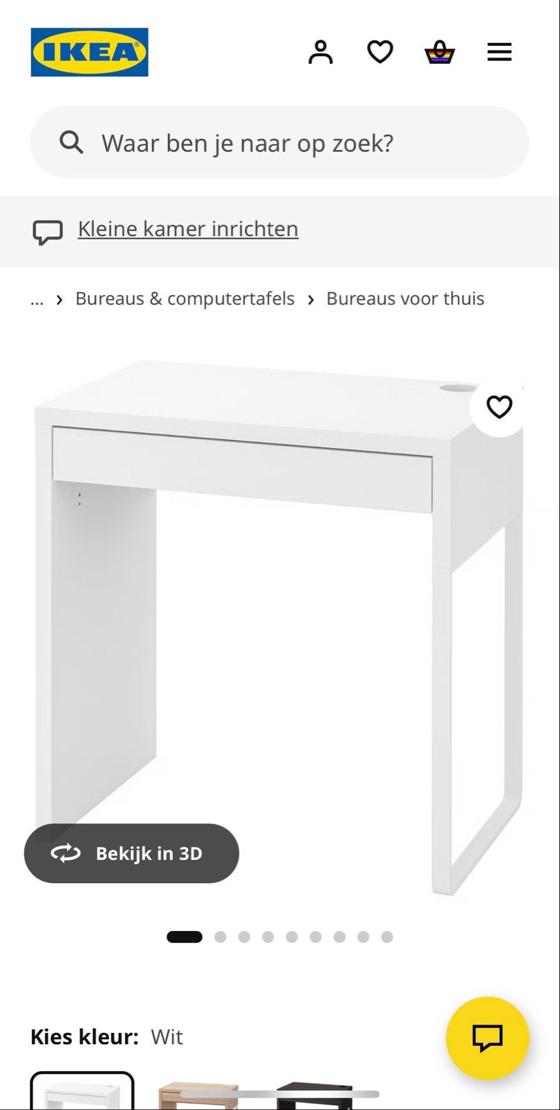 IKEA MICKE Bureau wit - in de verpakking, Ophalen, Met lades, Spaanplaat of MDF, Nieuw