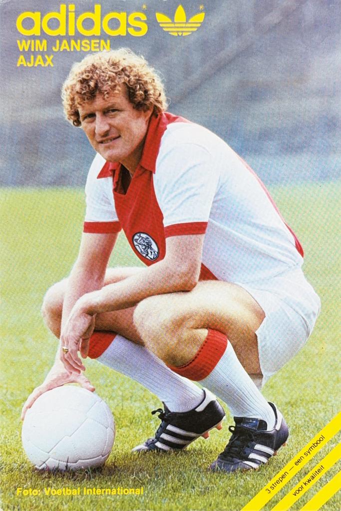 Adidas Spelerskaart Wim Jansen - AFC Ajax Amsterdam, Ophalen of Verzenden, Zo goed als nieuw, Ajax, Spelerskaart