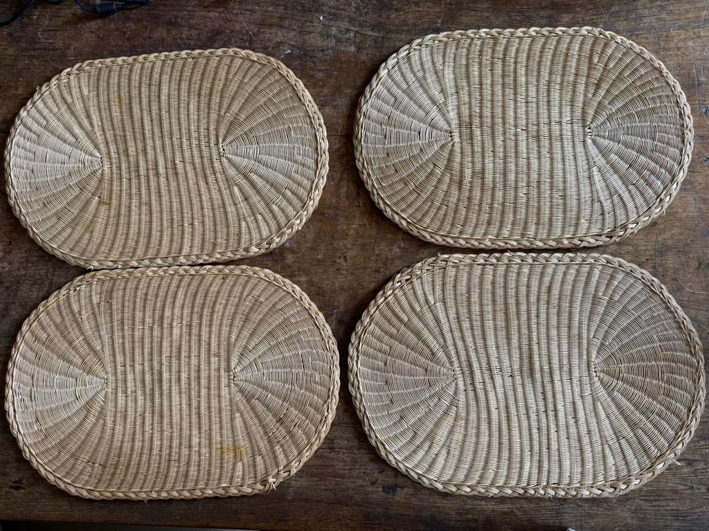 4 rieten placemats, landelijk, Ophalen, Zo goed als nieuw, Bord
