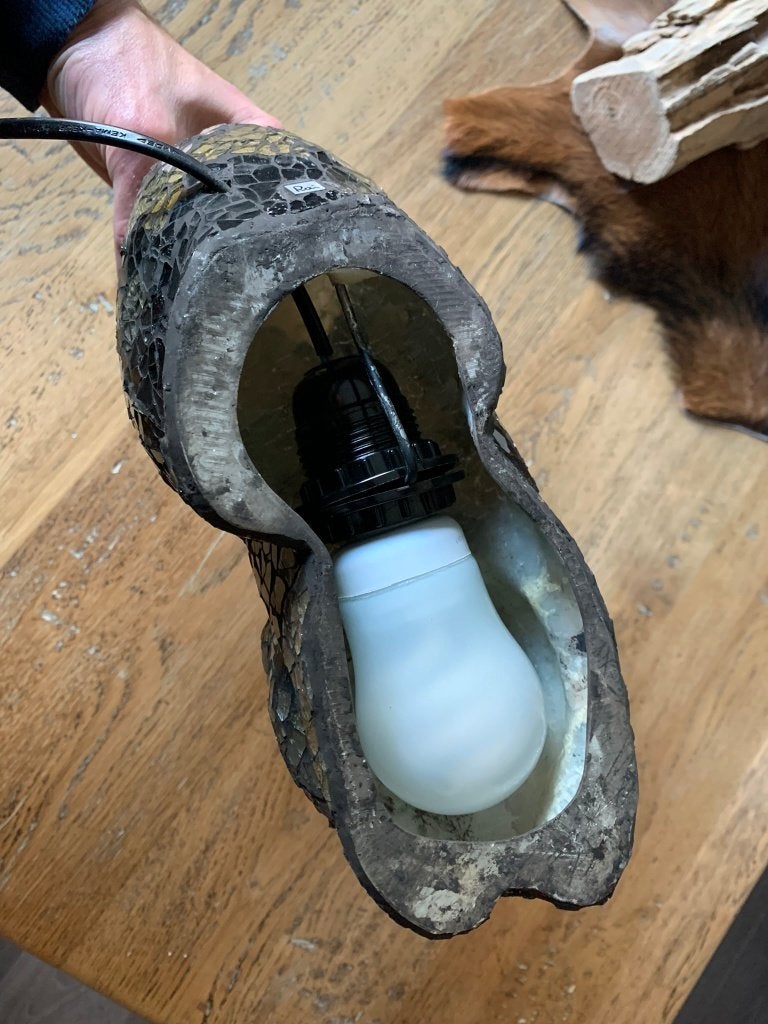 Lamp poes, Ophalen of Verzenden, Zo goed als nieuw, Glas, Handgemaakt