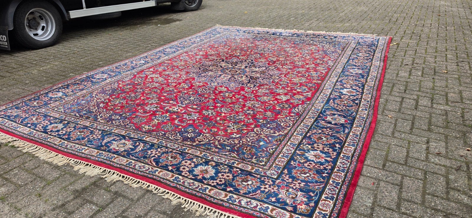 Prachtig mega groot XXL handgeknoopt Perzisch tapijt 400x300, Ophalen, Perzisch, 200 cm of meer, Zo goed als nieuw