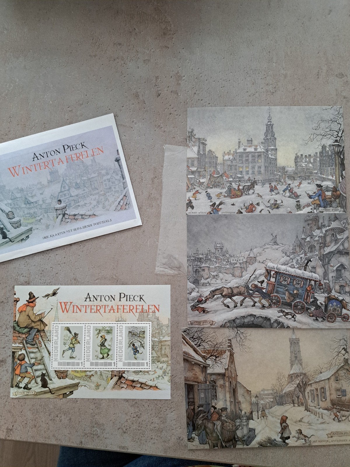 Anton Pieck Wintertaferelen Postzegelprimeurs, Ophalen of Verzenden