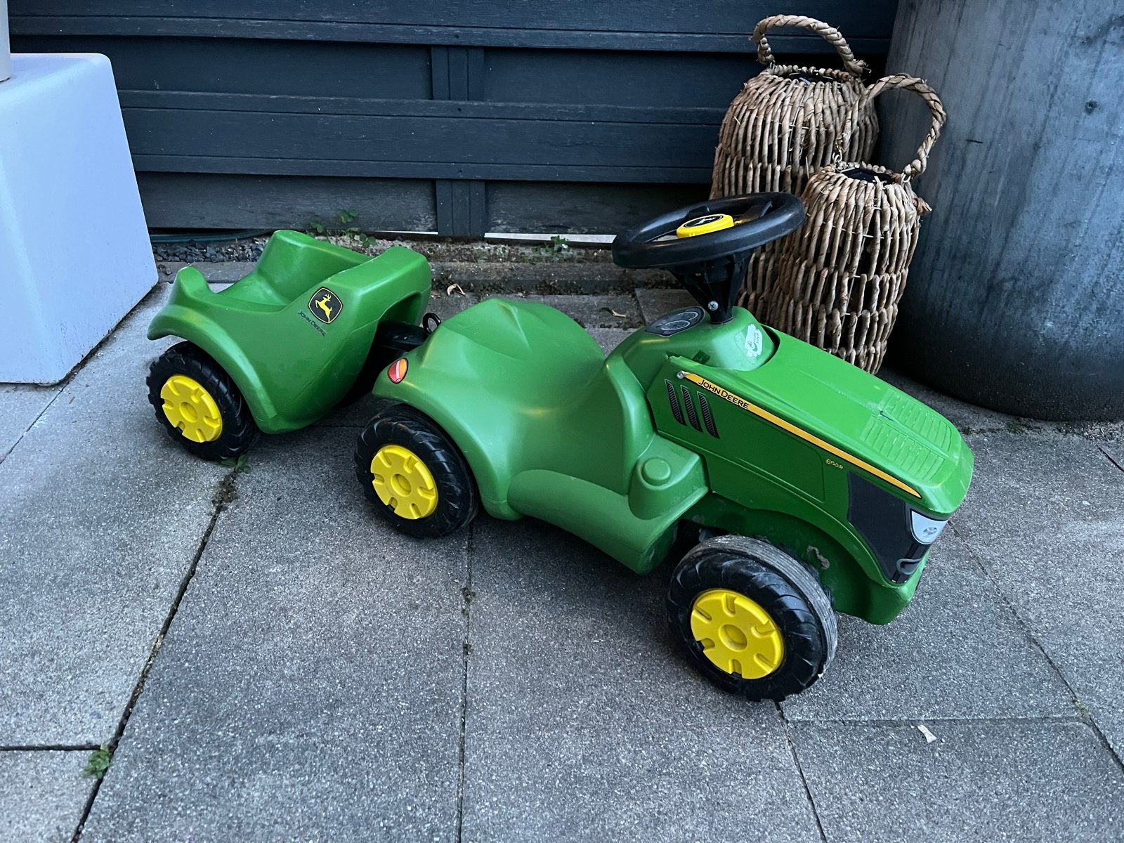 John Deere loopauto met aanhanger, Ophalen, Gebruikt