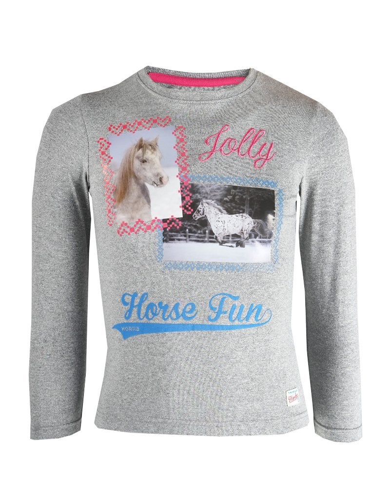 Grijs Horka Dory shirt maat 86 98 104 en 116, Dieren en Toebehoren, Paardrijkleding, Kinderen, Dressuur, Nieuw, Ophalen of Verzenden