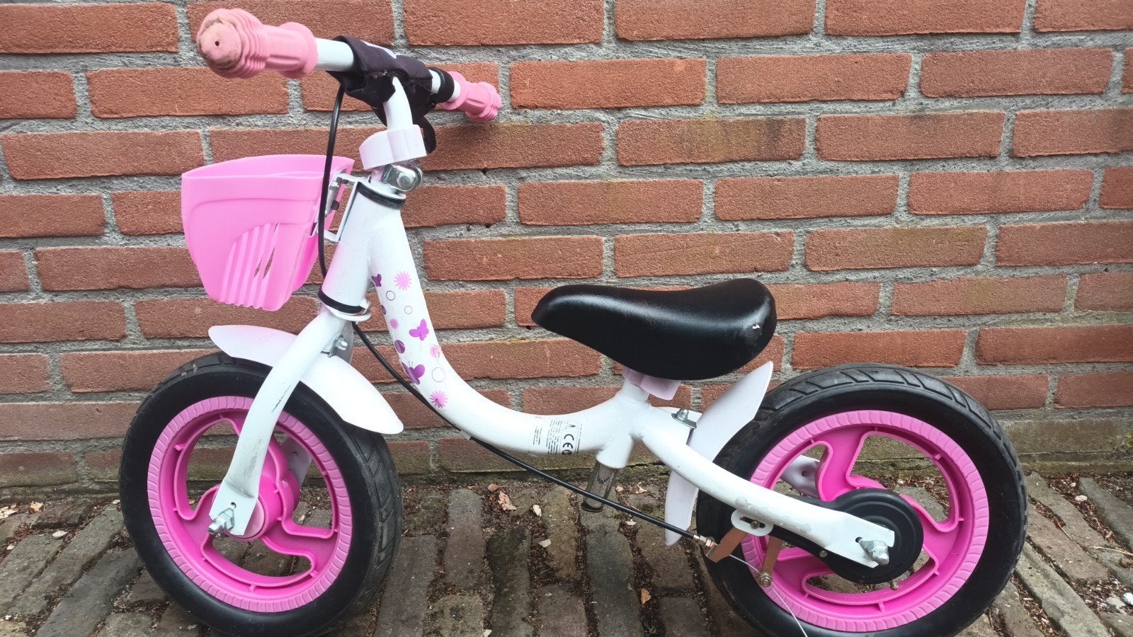 Kinderfietsje roze/wit - Loopfiets, Ophalen, Terugtraprem, Gebruikt, Onbekend