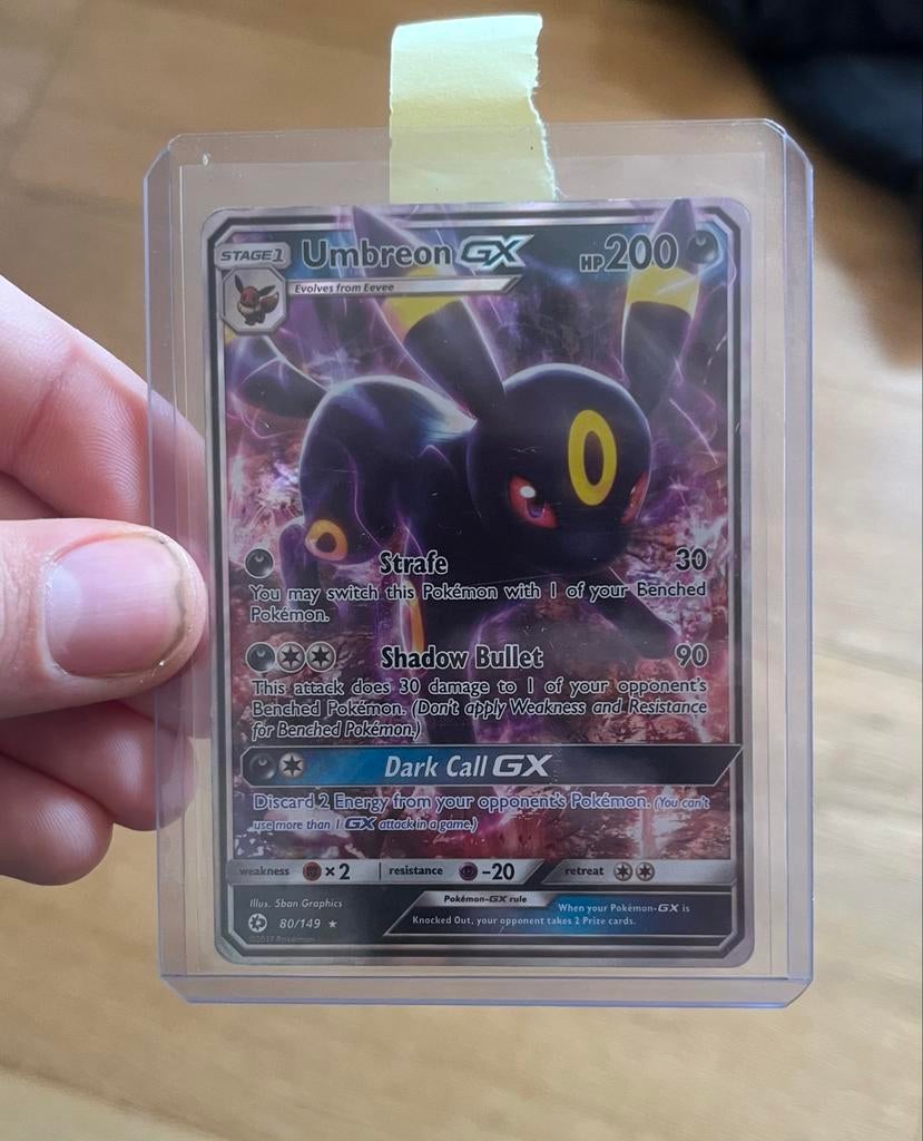 Umbreon GX Pokémon Kaart (80/149), Ophalen of Verzenden, Zo goed als nieuw, Losse kaart