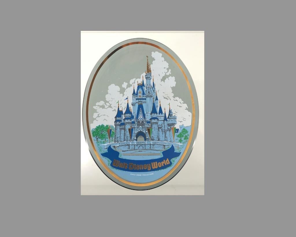 Walt Disney World glazen bord jaren 70, Verzamelen, Disney, Zo goed als nieuw, Overige typen, Overige figuren, Ophalen of Verzenden