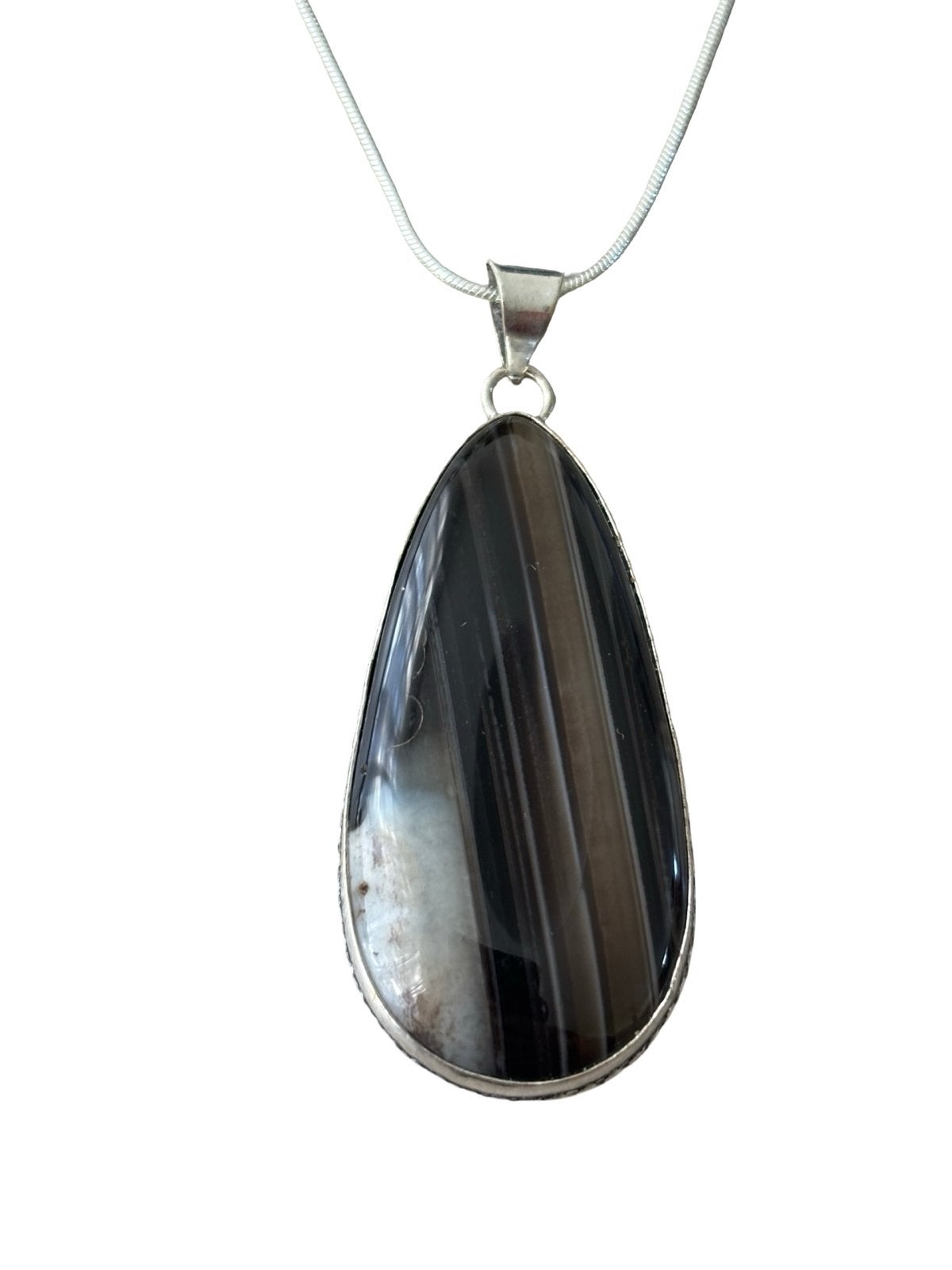 Zwarte Onyx Edelsteen Ketting Sieraad - Bescherming Kracht, Vanbeeksaar4@gmail.com, Zwart, Nieuw, Ophalen of Verzenden