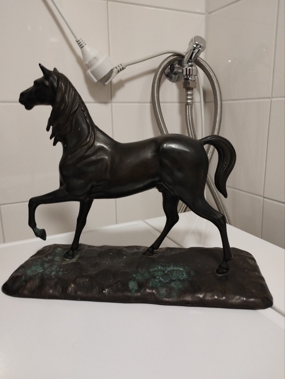 Bronzen paard hengst, Antiek en Kunst, Antiek | Koper en Brons, Ophalen of Verzenden
