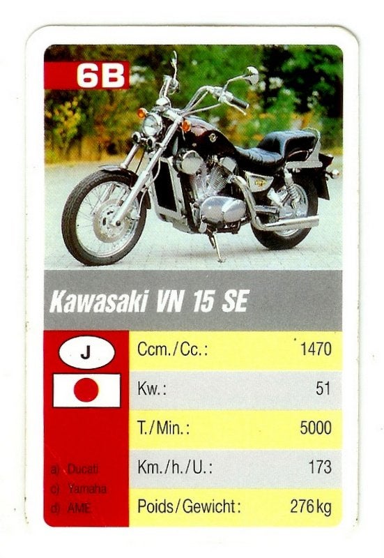 Kw1305 motorkaartje kawasaki vn 15 se (6b), Ophalen of Verzenden, Zo goed als nieuw, Auto's
