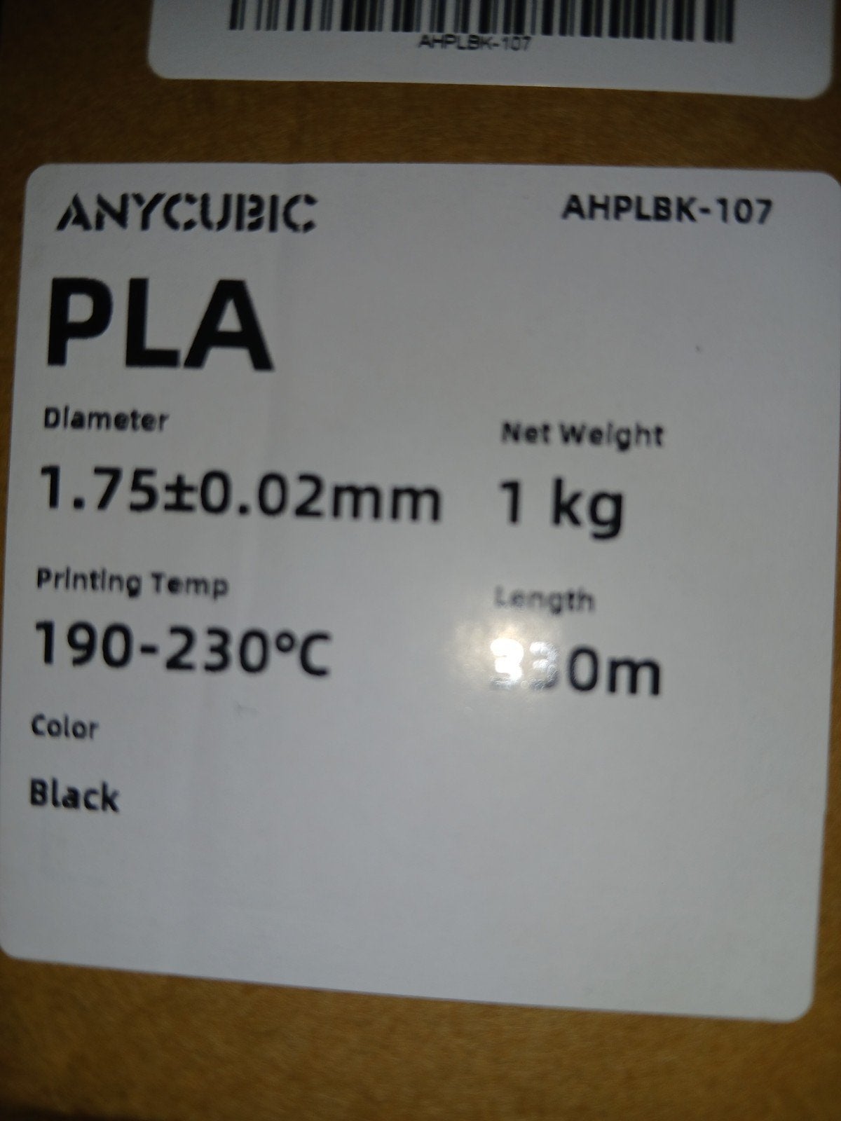 Anycubic PLA Filament Zwart  Grote voorraad, diverse kleure, Computers en Software, 3D Printers, Ophalen of Verzenden